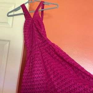 VS pink dress with cool crossed back!
